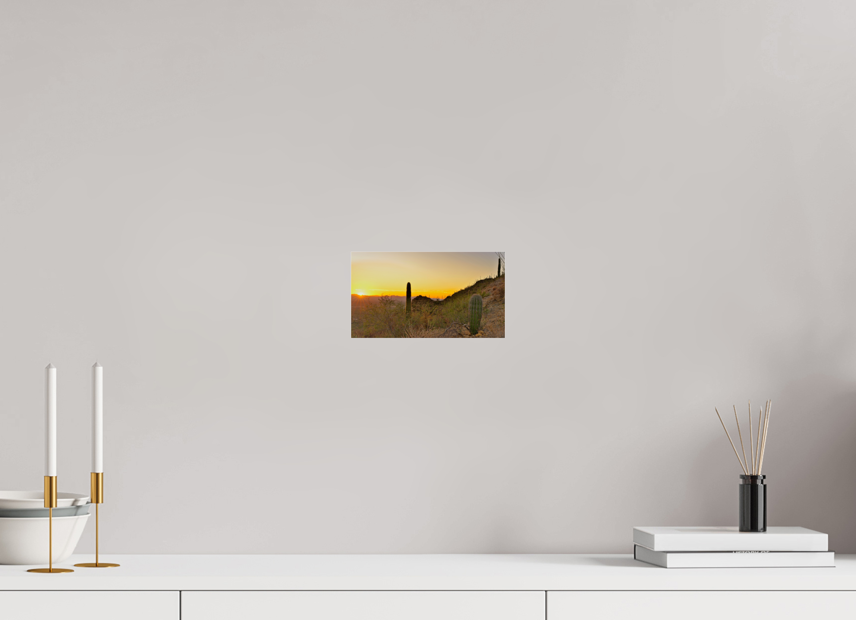 8 x 4.5″, Photo Print Under Acrylic Glass Saguaro National Park Sunset