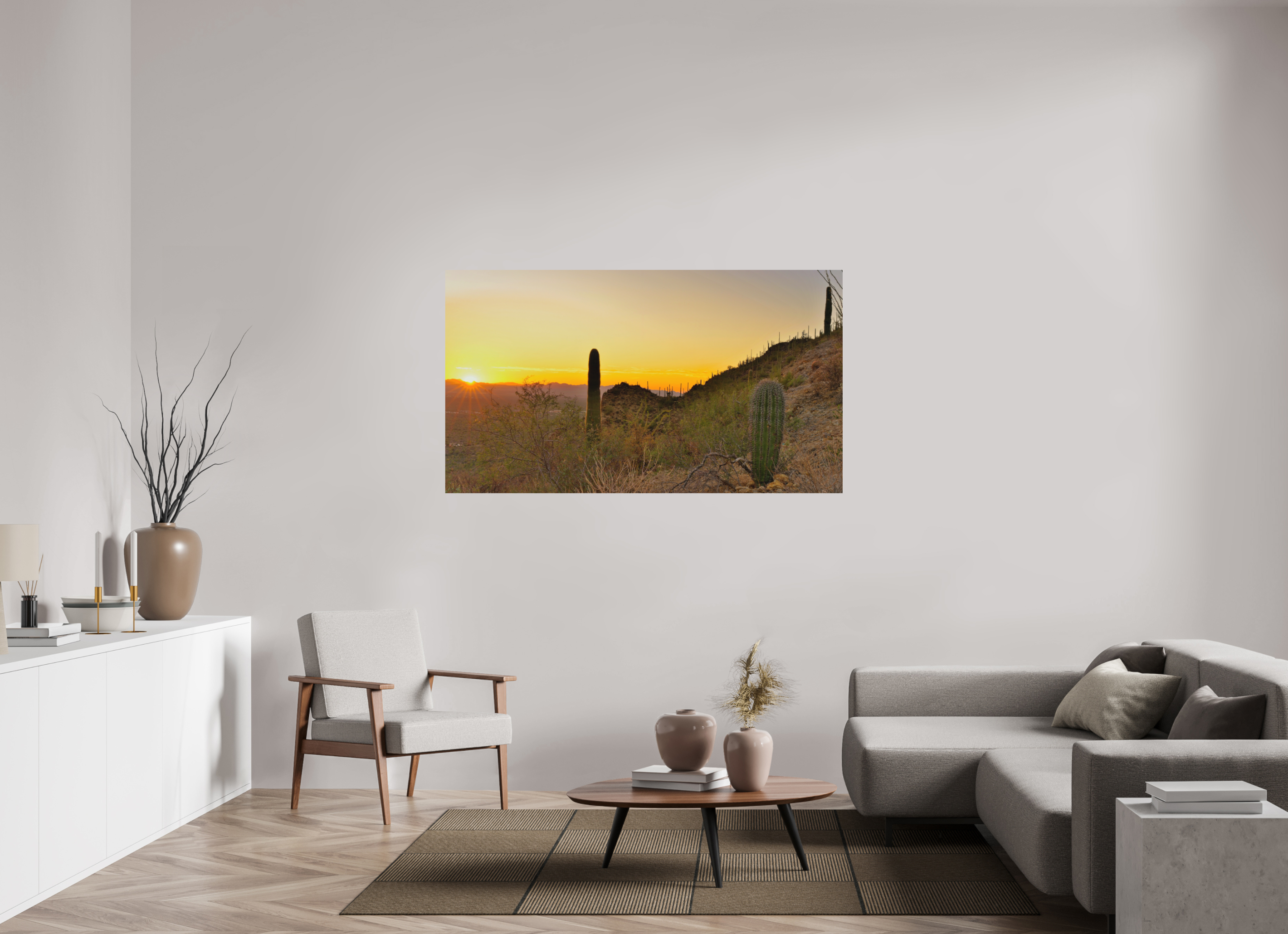 64 x 36″, Fuji Crystal Archive, matte Saguaro National Park Sunset