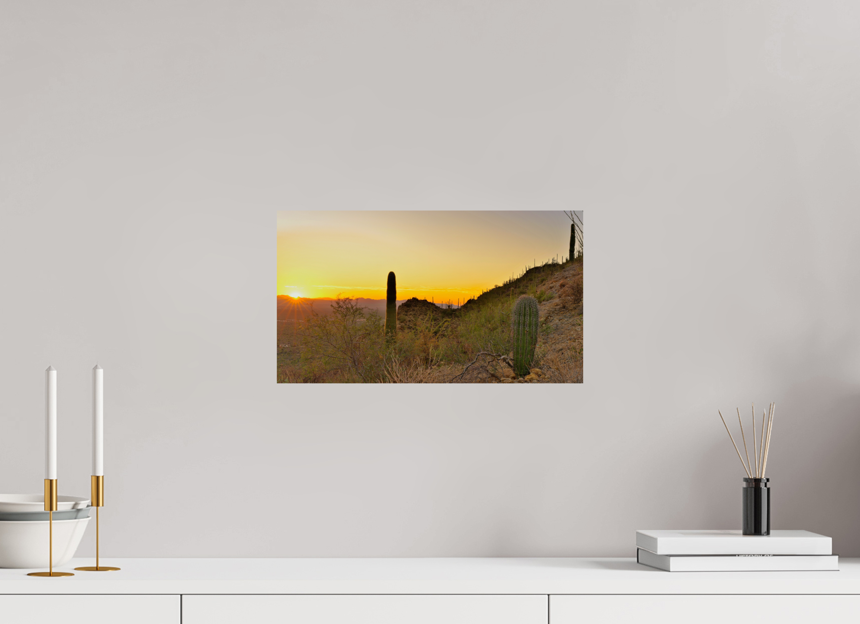 16 x 9″, Photo Print On Fuji Crystal DP II Saguaro National Park Sunset