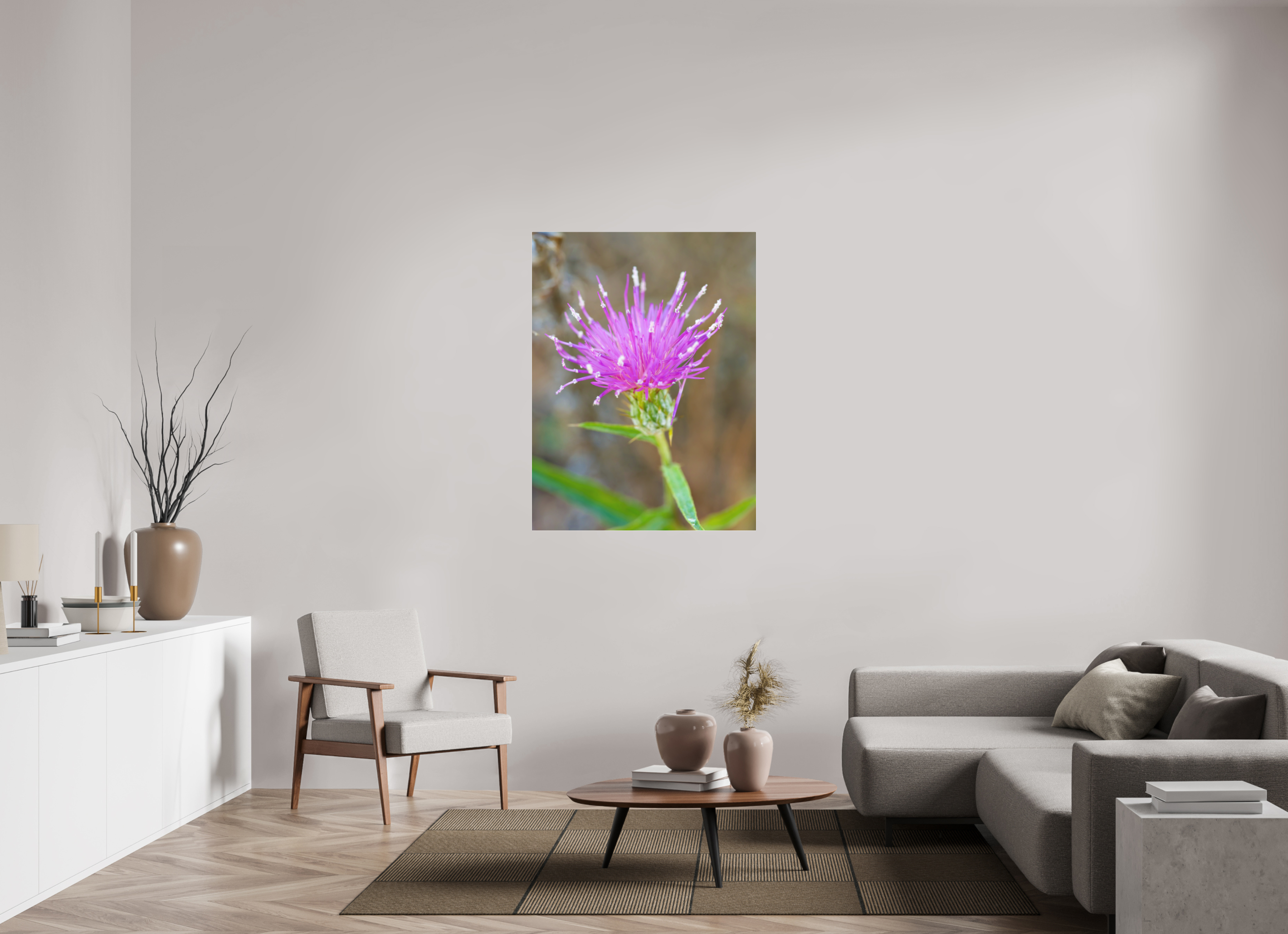 36 x 48″, Photo Print Under Matte Acrylic Purple Thistle